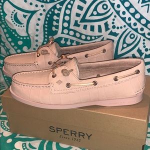 Sperry pink loafers